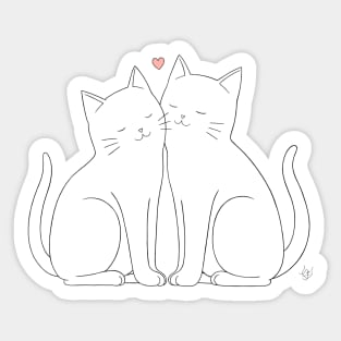 Couple Cats - Line Art Sticker